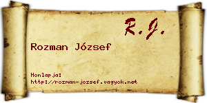 Rozman József névjegykártya